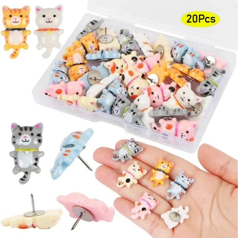 Bulletin Board Cork - 20 szt. Urocze żywiczne pinezki w