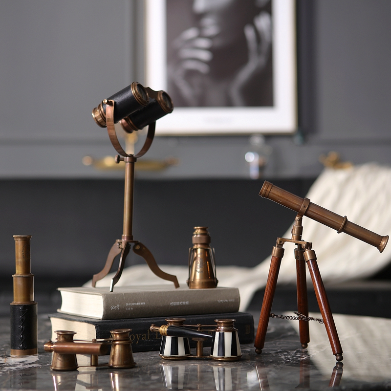Office Furniture At Home - Retro mosiądz teleskop dekoracja stołu metalowa