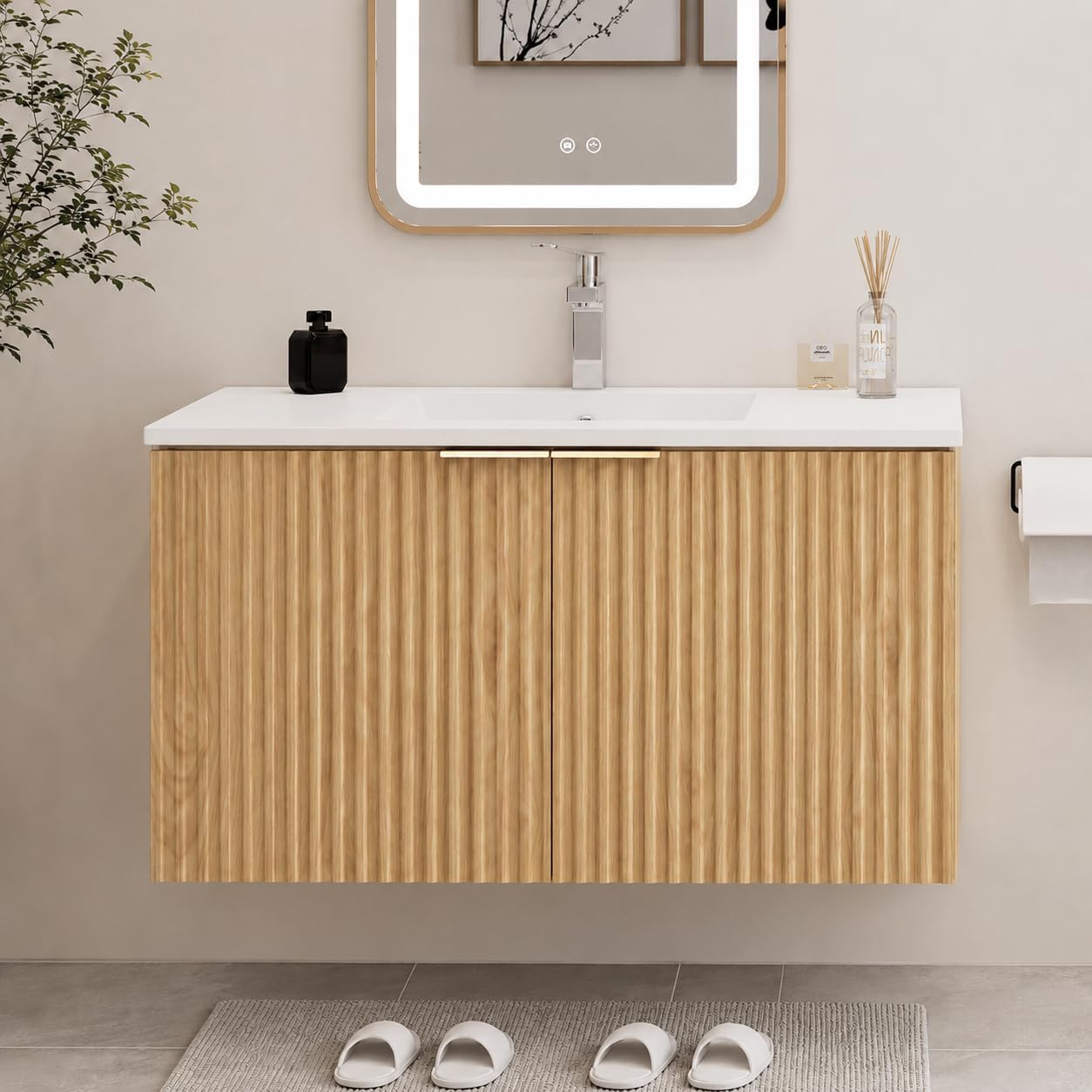 Wall Organizer Pocket - Nowoczesna wisząca szafka łazienkowa z falistymi,