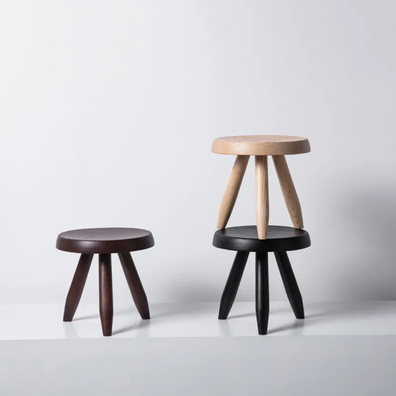 Office Furniture For Sale - Stołek okrągły z litego drewna w