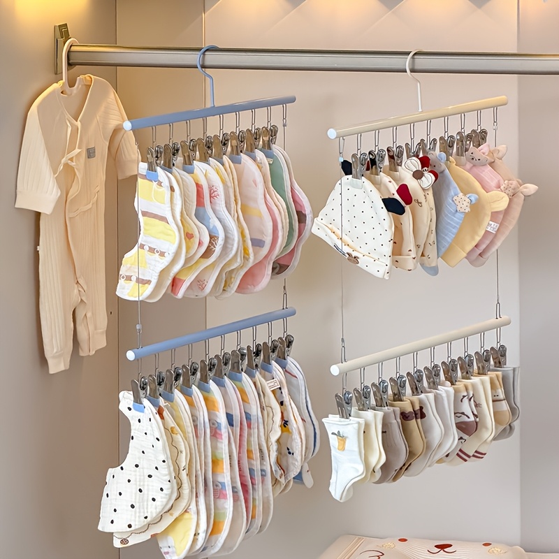 Locker Storage Metal - Metalowy dwuwarstwowy wieszak z klipsami, organizer
