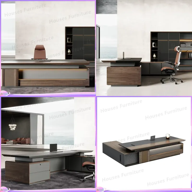 Office Furniture Luxury - Luksusowe biurko dyrektorskie z litego drewna,