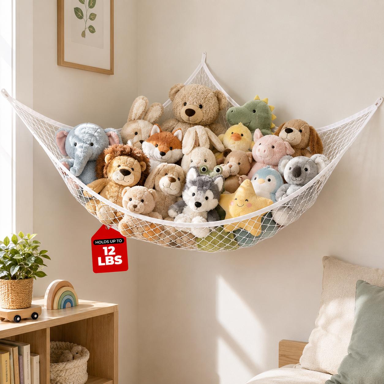 Wall Organizer Pocket - Hamak na zabawki z siatki, wiszący