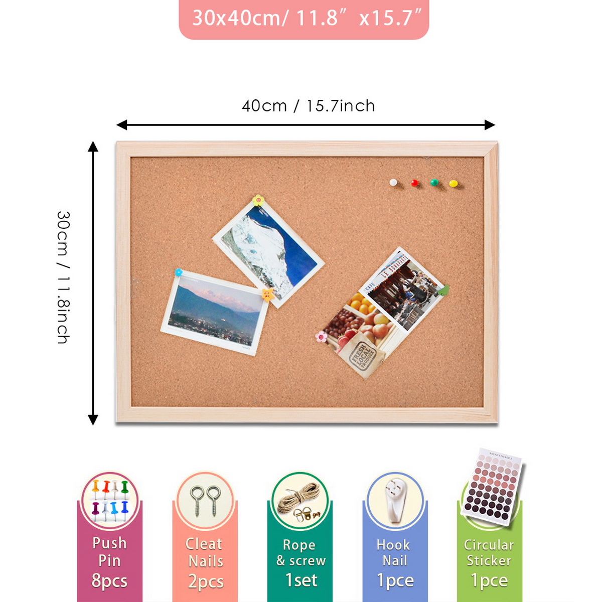 Tablica korkowa w ramie z drew – Bulletin Board Cork recenzja i cena